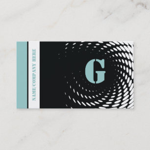 Halftone monogram svart, blå affärskort visitkort