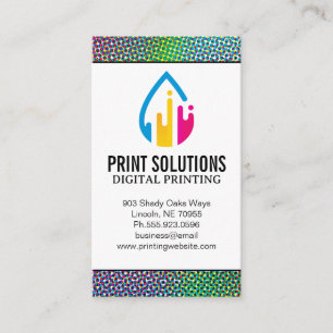 Halftone Mönster Skriva ut CMYK Bläck Logotyp Visitkort