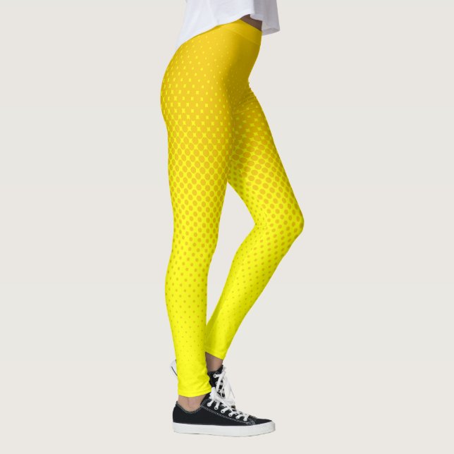 Halftone Mustard och Gult Leggings (Höger)