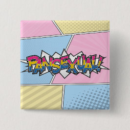 Halftone Pansexual Pride Typografi med Flagga Knapp