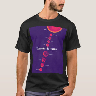 Halftone Planets Stars T Shirt