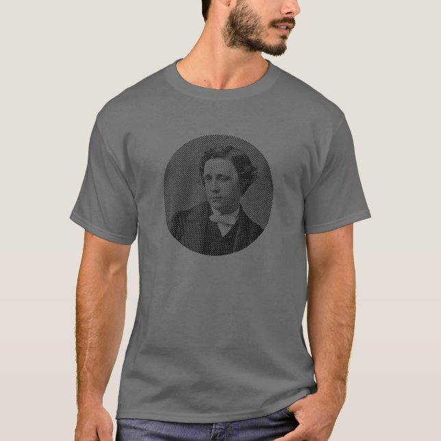 Halftone Porträtt - Lewis Carroll T Shirt (Framsida)