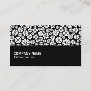 Halfway - 8 Petals - White on Black Visitkort