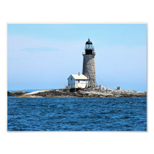 Halfway Sten fyr, Maine Photo Print Fototryck