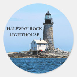 Halfway Sten fyr, Maine Round Stickers Runt Klistermärke
