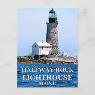 Halfway Sten fyr, Maine vycard Vykort