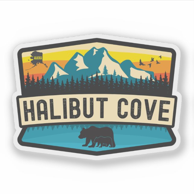 Halibut Cove, Alaska Klistermärken (Framsida)
