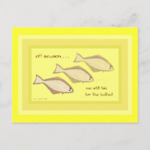 Halibut Haiku Art-vykort - inkasserbart vykort