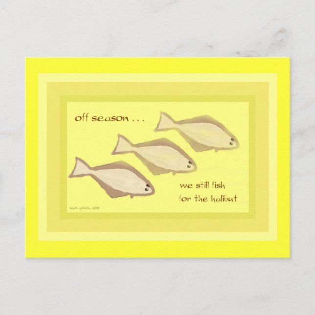 Halibut Haiku Art-vykort - inkasserbart vykort (Framsida)
