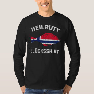 Halibut Lucky Norge Flagga Fishing Travel 1 T Shirt