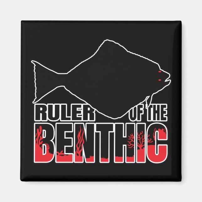 Halibuts Halibut Flatfish - Marine Geek Magnet (Framsidan)