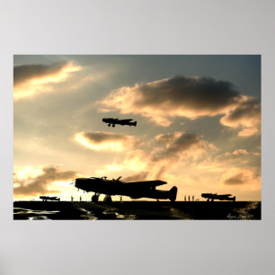 Halifax Bombers Dusk Disperal Poster