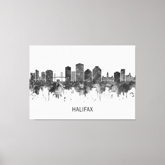 Halifax Canada Skyline BW Canvastryck (Framsida)