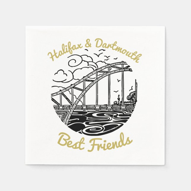 Halifax Dartmouth, bästa vänner party napkin Pappersservett (Framsidan)