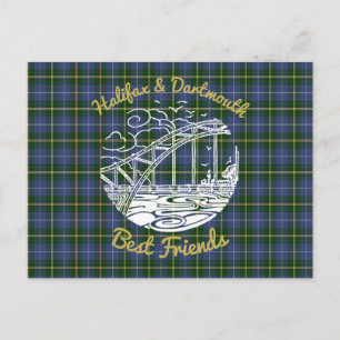 Halifax Dartmouth N.S. Best Friends vycard tartan Vykort