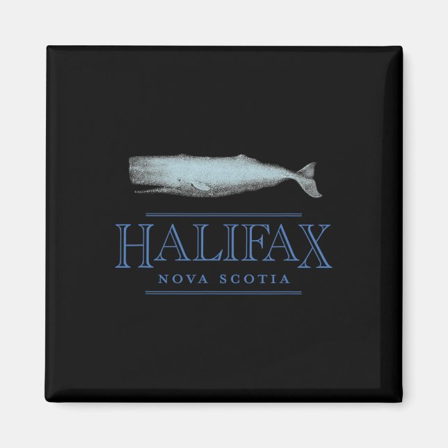 Halifax Nova Scotia Canada Vintage Whale Design  Magnet (Framsidan)