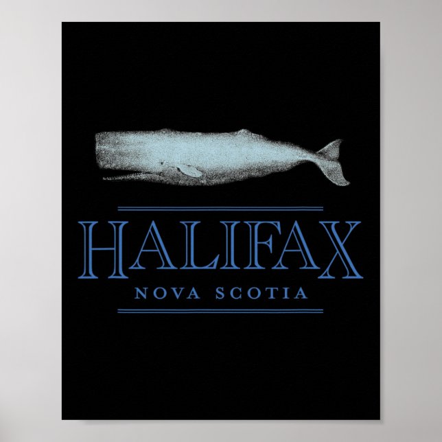 Halifax Nova Scotia Canada Vintage Whale Design  Poster (Framsidan)