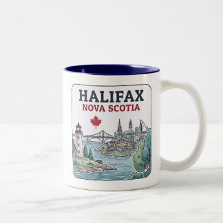 Halifax Nova Scotia stadsbild Lönnlöv  Två-Tonad Mugg