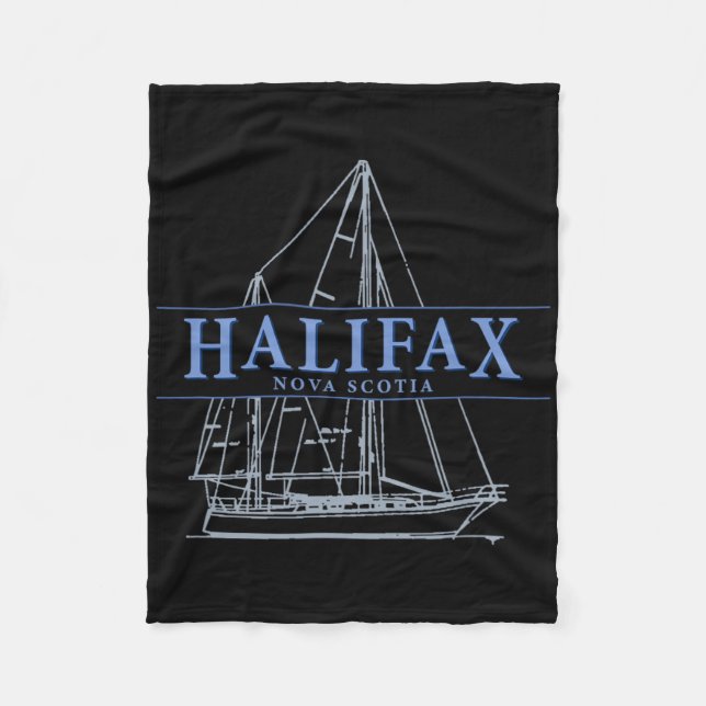 Halifax Nova Scotia Vintage Sailboat Design  Fleecefilt (Framsidan)