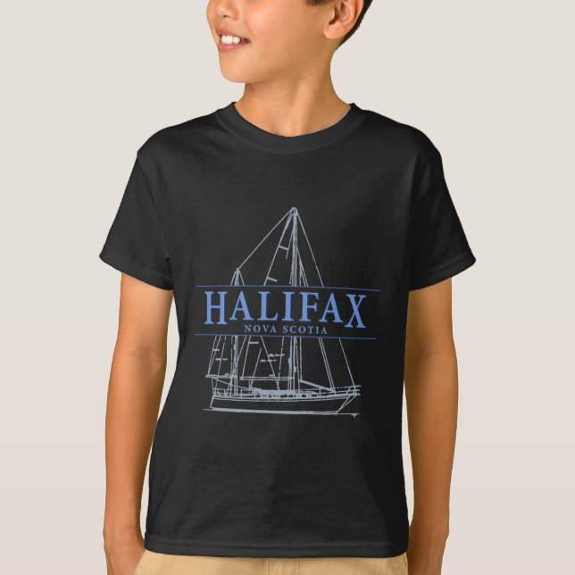 Halifax Nova Scotia Vintage Sailboat Design  T Shirt (Framsida)