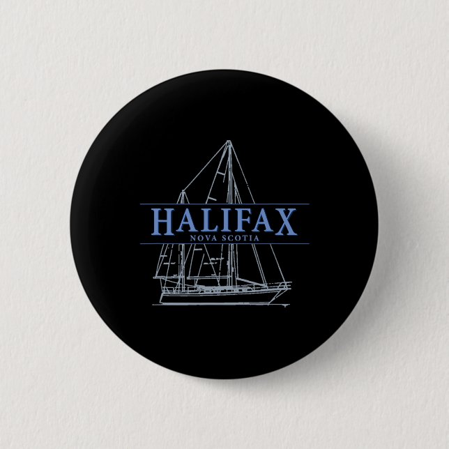Halifax Nova Scotia Vintage segelbåtsdesign  Knapp (Framsida)