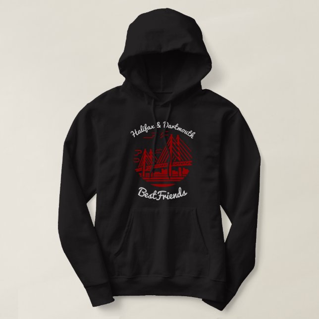Halifax och Dartmouth Best-vänner Nova Scotia Hoodie (Design framsida)