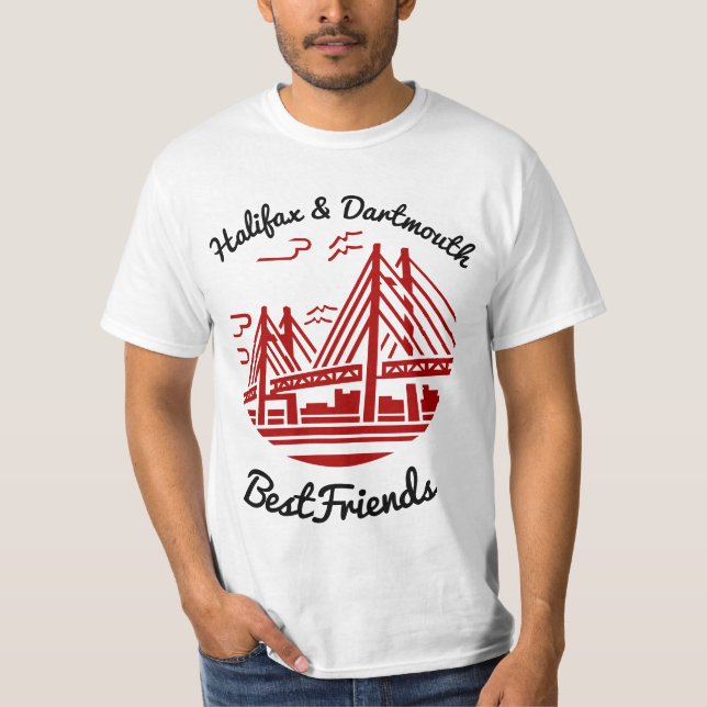 Halifax och Dartmouth Bestkompisar Nova Scotia T Shirt (Framsida)