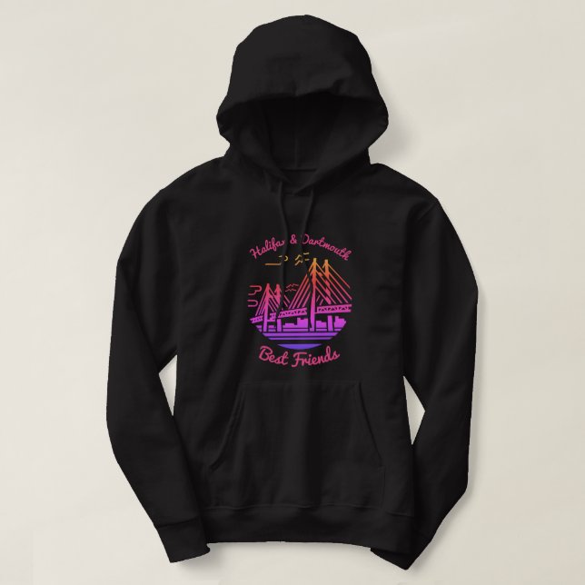 Halifax och Dartmouth Nova Scotia bestkompisar Hoodie (Design framsida)