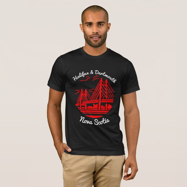 Halifax och Dartmouth Nova Scotia-skjortbron T Shirt (Hel framsida)