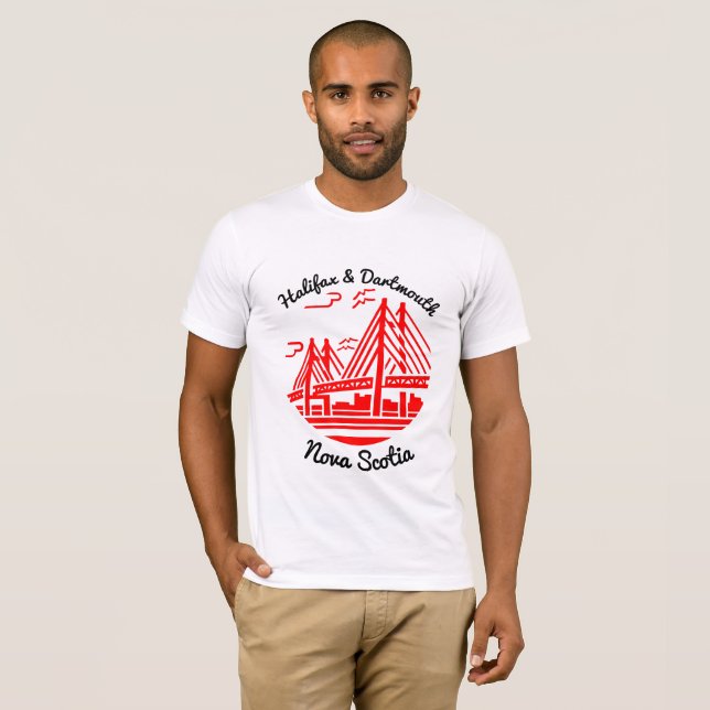 Halifax och Dartmouth Nova Scotia-skjortbron T Shirt (Hel framsida)