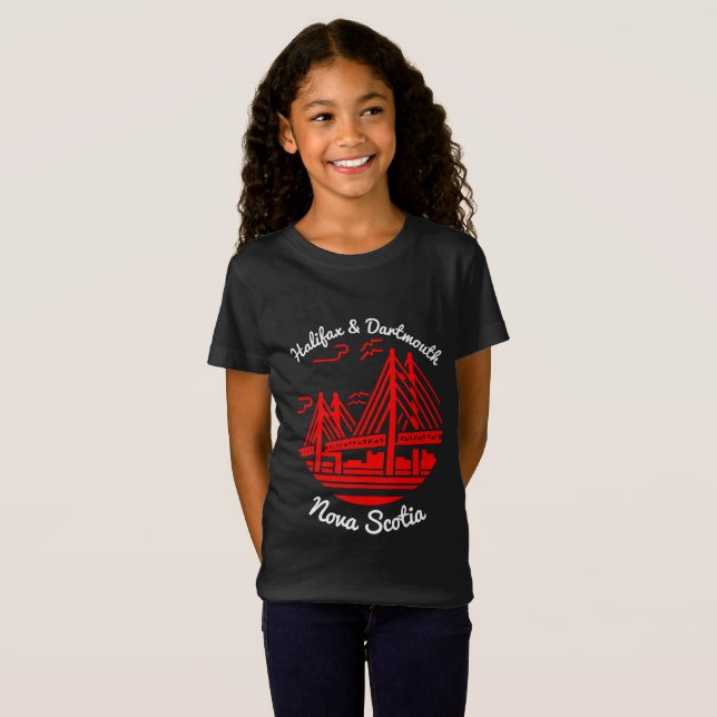 Halifax och Dartmouth Nova Scotia-skjortbron T Shirt (Hel framsida)