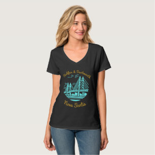 Halifax och Dartmouth Nova Scotia T-shirt guld