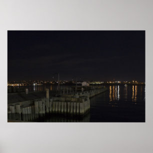 Halifax Waterfront på Nattsida bra Art print Poster