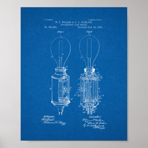 Hålighetpatent för glödande lampa - ritning poster