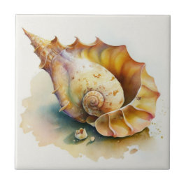 Haliotis Conch Snäcka Watercolor Tile Kakelplatta