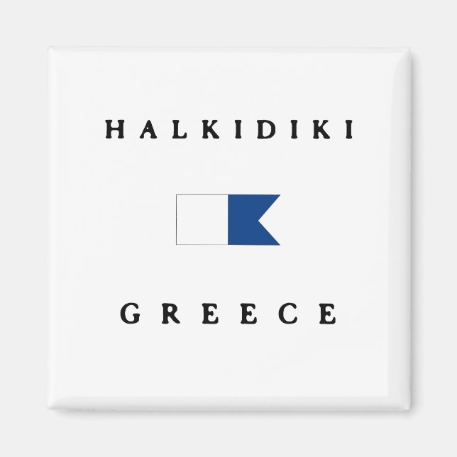 Halkidiki Greece Alpha Dive Flagga Magnet (Framsidan)