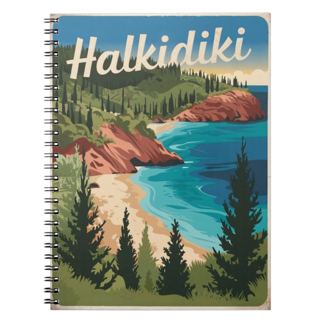 Halkidiki Greece vintage Anteckningsbok (Framsidan)
