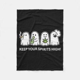 Håll Andan Uppe Spök Rökande Weed Halloween Fleecefilt