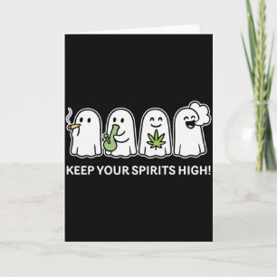 Håll Andan Uppe Spök Rökande Weed Halloween Kort