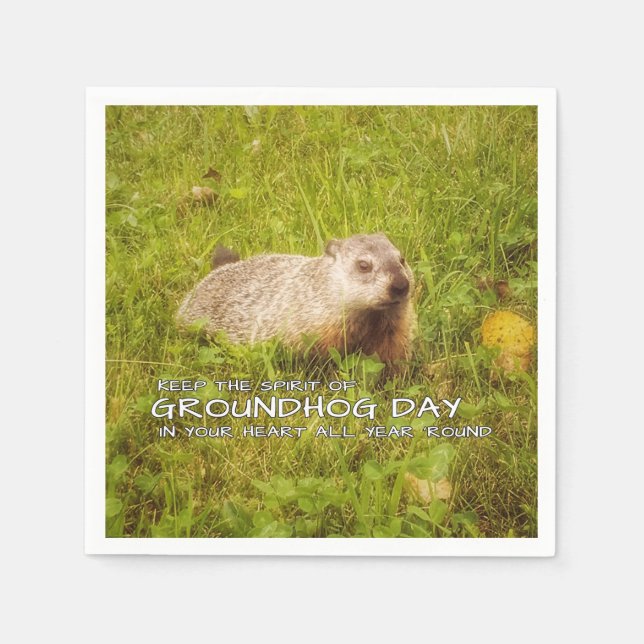 Håll anden av servetter för den Groundhog dagen (Framsidan)