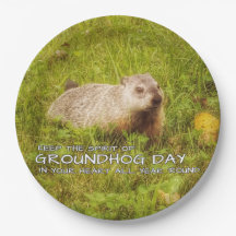 Håll anden av tallrikar för den Groundhog dagen