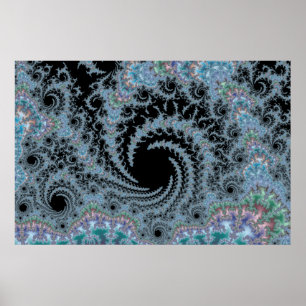 Hall av virvlar runt - Fractalaffischen Poster