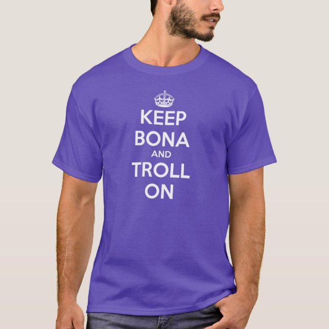 Håll Bona och fiska med drag i på T-tröja Tee Shirt (Framsida)