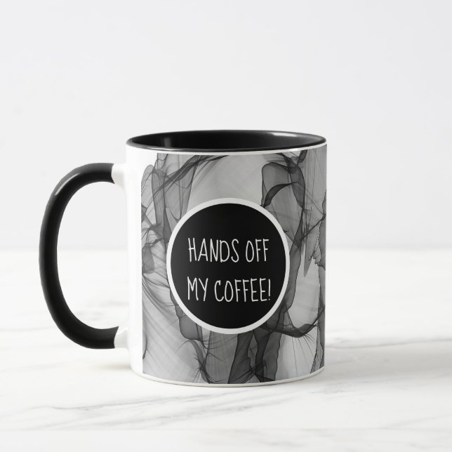 Håll Bort MIN Kaffe Modern Elegant med Monogram Mugg (Vänster)