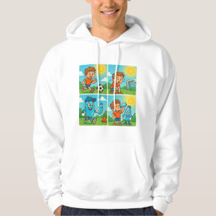 Håll Coola med AQUNY - Hydration Hero Soccer-Teckn Hoodie