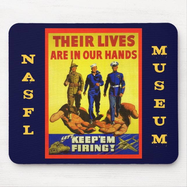 Håll dem skottlossning musmatta (Framsidan)
