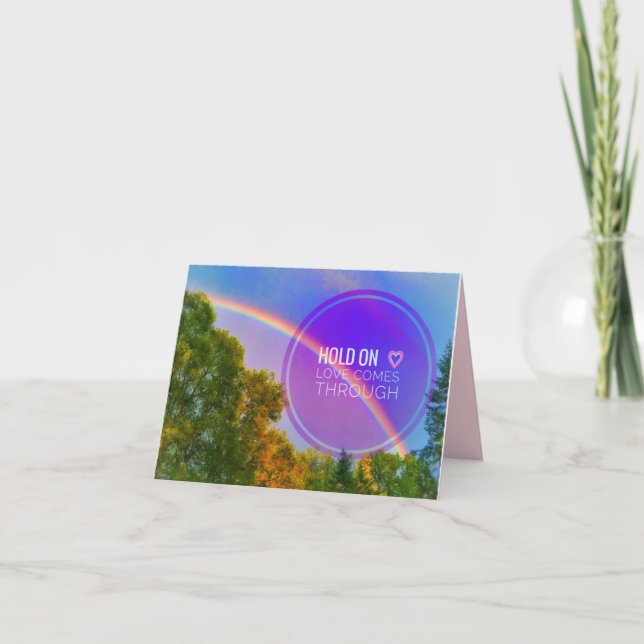 HÅLL DEN <3ORI RAINBOW SMÅ GREETKORT KORT (Framsida)