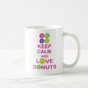 Håll den lugna och för kärlekDonuts unika för Kaffemugg