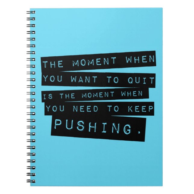 Håll det driftiga Motivational citationstecknet Anteckningsbok (Framsidan)