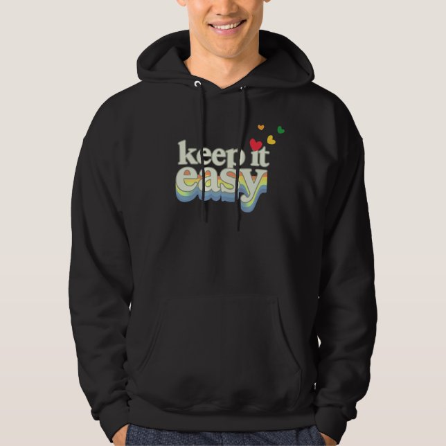 Håll Det Enkelt Retro Pride Typografi Design Hoodie (Framsida)